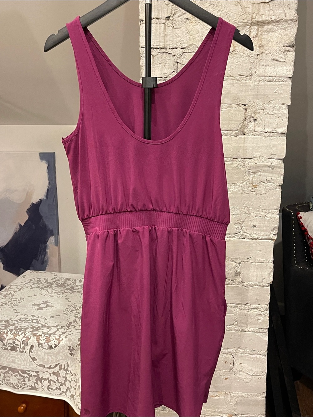 all in motion Magenta Sleeveless Drawstring Waist athletic Mini Dress - Picture 2 of 5